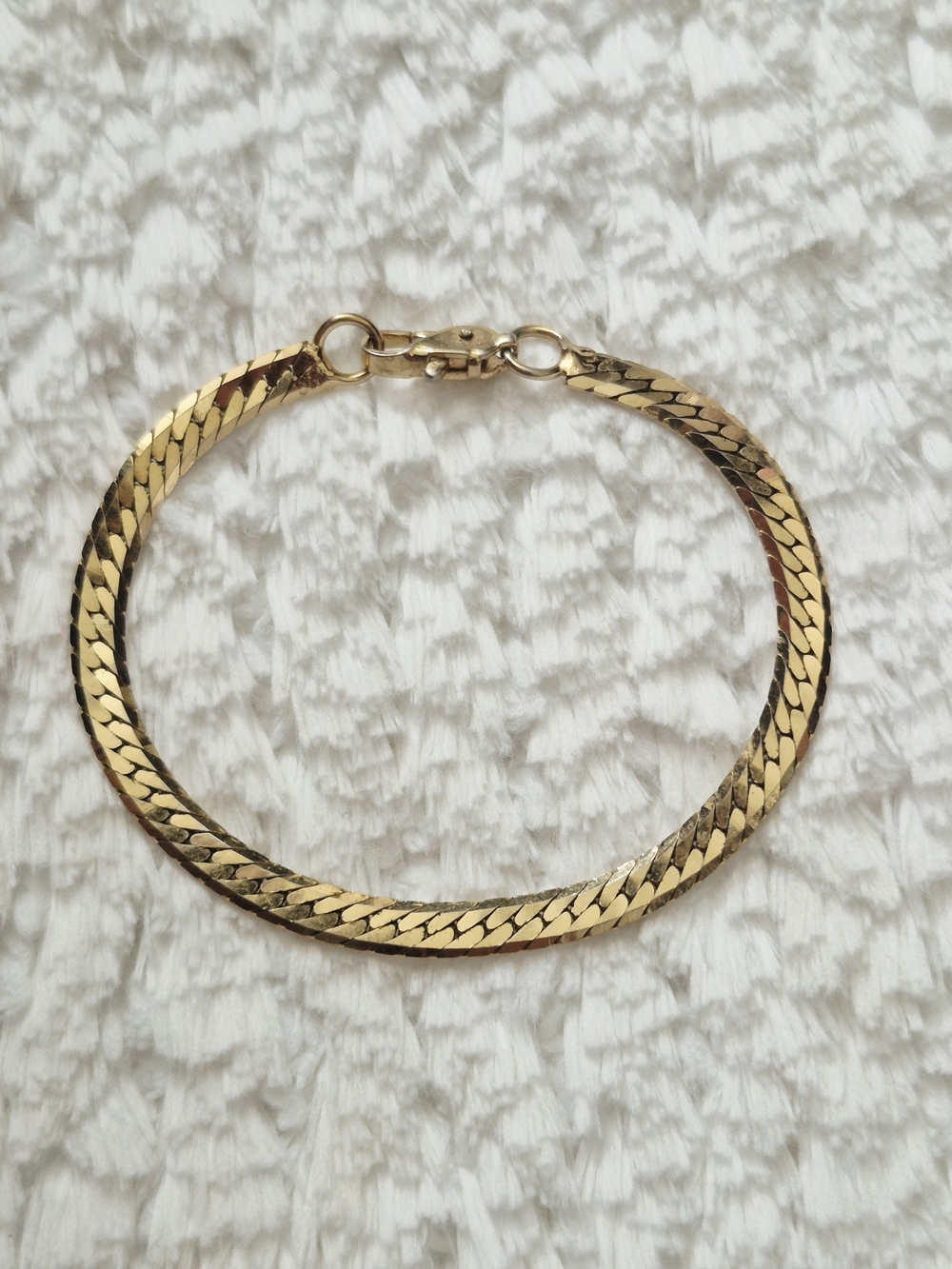 Vintage Gold Plated Herringbone Bracelet